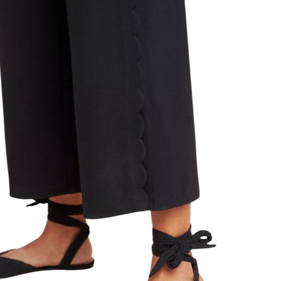 Anthropologie Freya Scalloped Knit Jumpsuit Black Size 2 - Picture 3 of 13